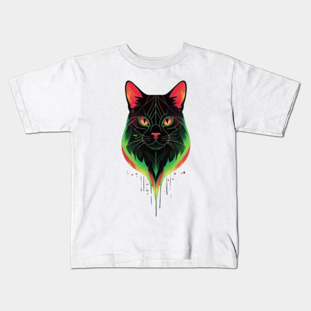 Dress your love, embrace your inner cat with "Feline Love"! 🐾💕 Kids T-Shirt by Bruja Maldita